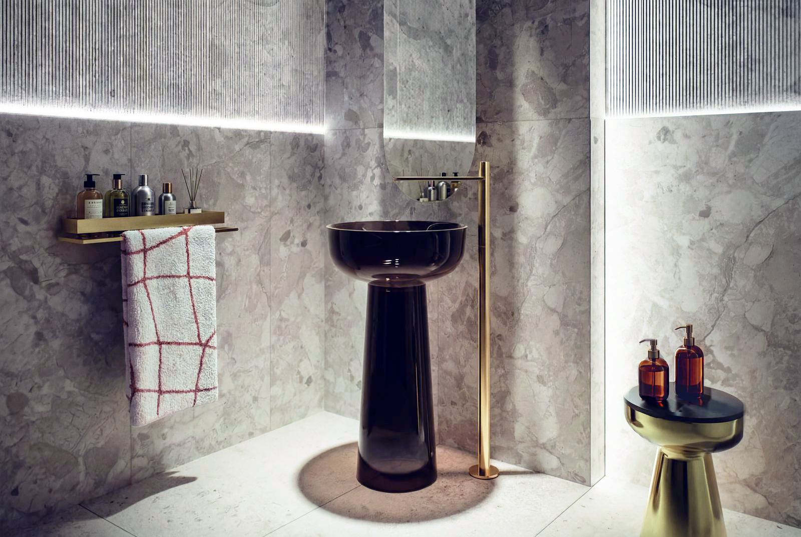 Wnętrze łazienki — projekt SMUS design, Łódź